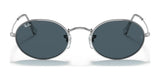 Ray-Ban OVAL RB3547 Sunglasses, by Ray-Ban, feature a round design with dark lenses and silver frames crafted from premium materials, plus a subtle logo on one lens.