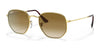 Ray-Ban HEXAGONAL RB3548 Sunglasses / Arista Gold №001/51 / Light Brown Gradient (2N 30.5%) / Size 51