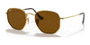 Ray-Ban HEXAGONAL RB3548N Sunglasses / Arista Gold №001/57 / B-15 Brown (Polarized) (3P 11.9%) / Size 51