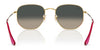 Ray-Ban HEXAGONAL RB3548N Sunglasses / Copper №9069A5 / Brown Gradient (3N 12.8%) / Size 51