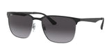 Ray-Ban RB3569 Sunglasses Black On Silver / Light Grey Gradient Dark Grey