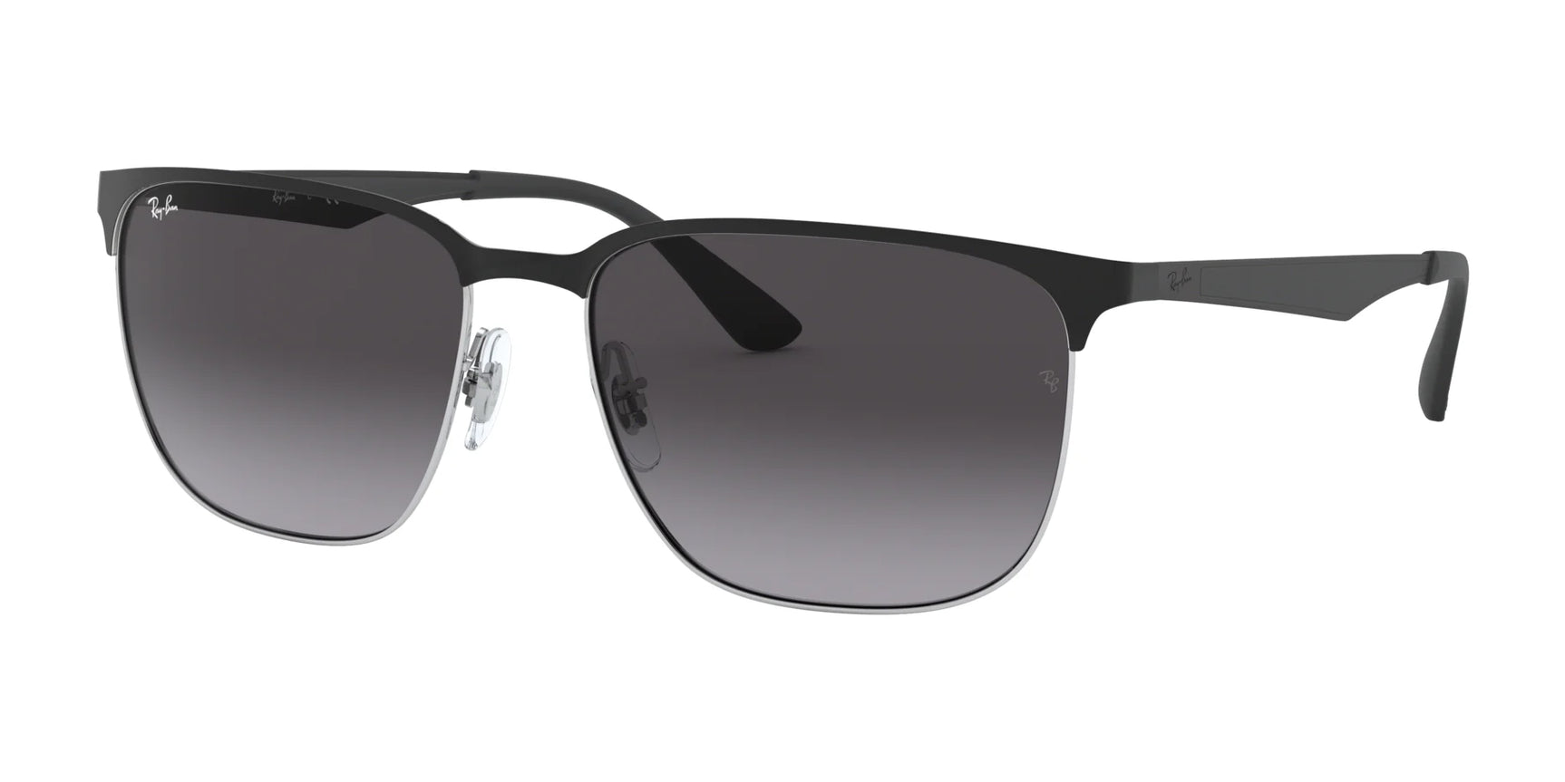 Ray-Ban RB3569 Sunglasses Black On Silver / Light Grey Gradient Dark Grey