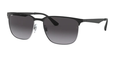 Ray-Ban RB3569 Sunglasses Black On Silver / Grey Gradient