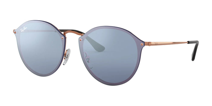 Ray-Ban BLAZE ROUND RB3574N Sunglasses | Size 59 / Copper №90351U / Dark Violet / Silver (2N 25.3%)