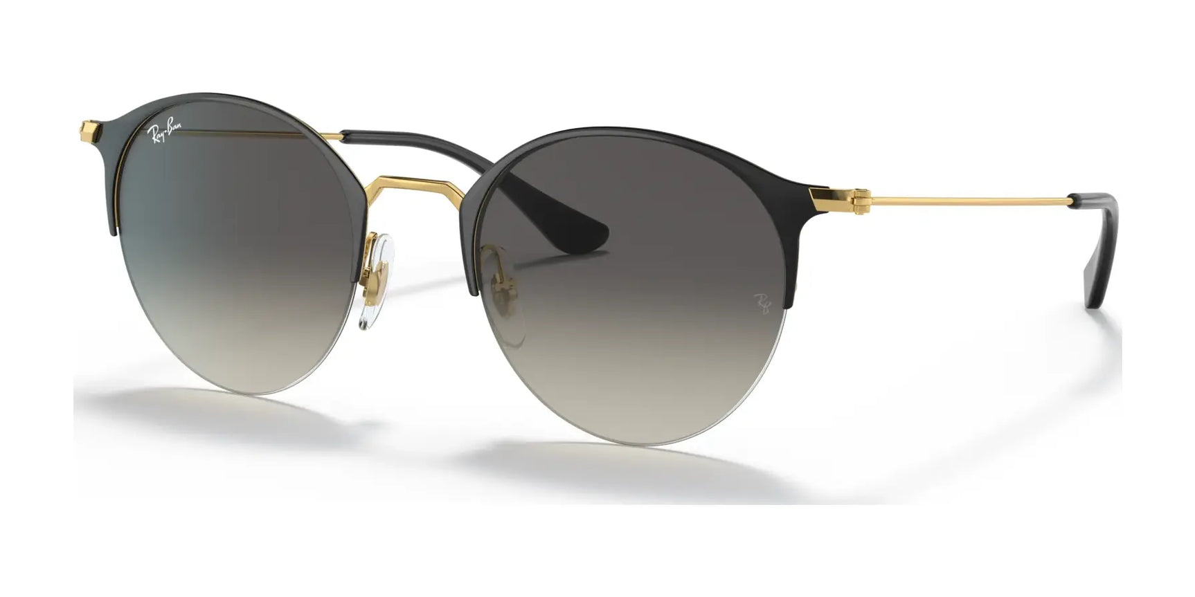 Ray-Ban RB3578 Sunglasses Black On Gold / Grey Gradient