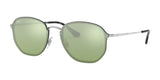 Ray-Ban BLAZE HEXAGONAL RB3579N Sunglasses Silver / Dark Green / Silver