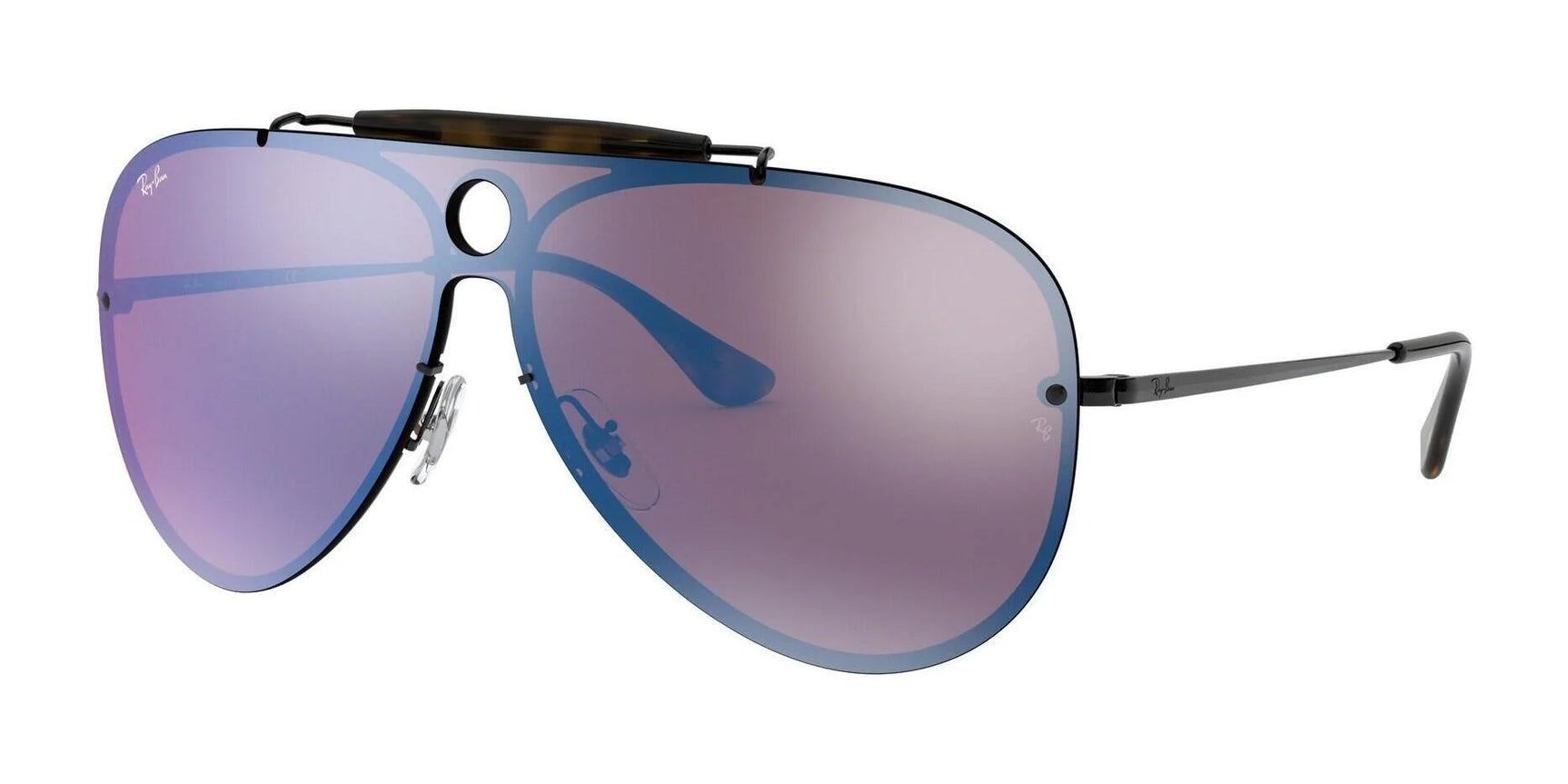 Ray-Ban BLAZE SHOOTER RB3581N Sunglasses Black / Violet / Blue Mirror