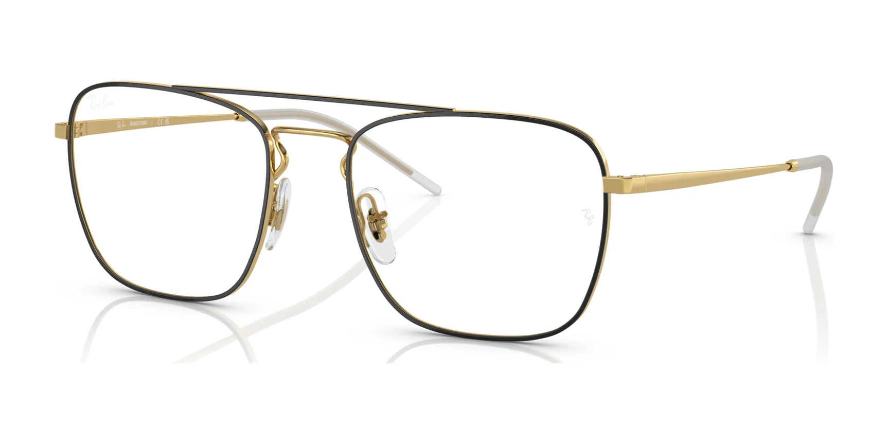 Ray-Ban RB3588 Eyeglasses Black On Gold / Clear / Blue (Photochromic)