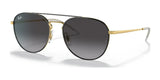 Ray-Ban RB3589 Sunglasses Black On Gold / Grey