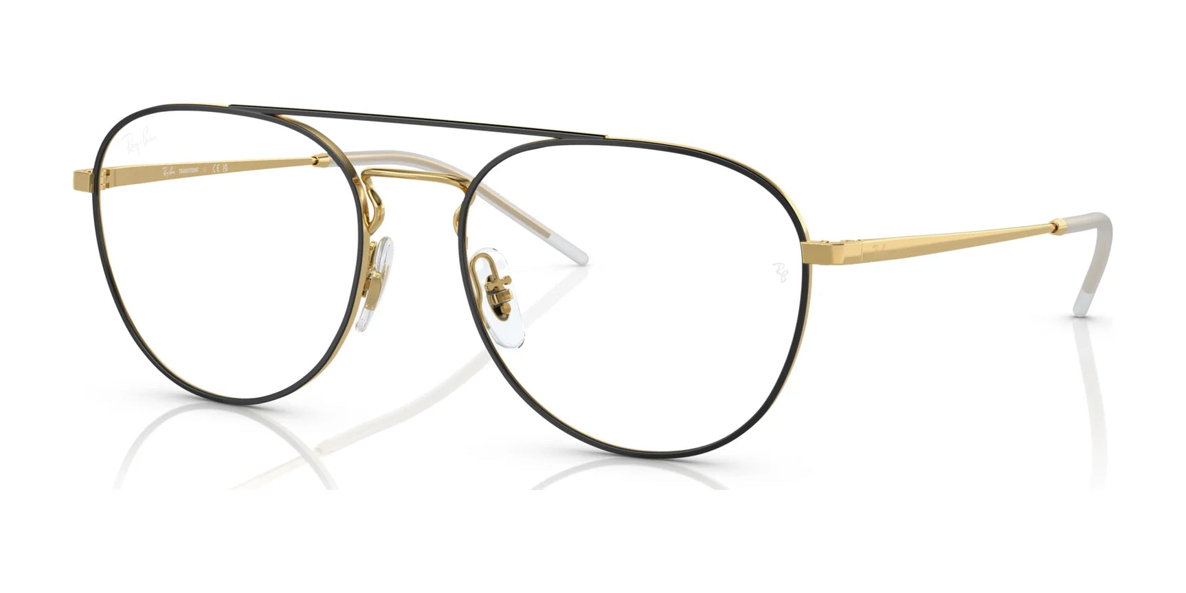 Ray-Ban RB3589 Eyeglasses Black On Gold / Clear / Blue (Photochromic)