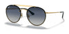 Ray-Ban BLAZE ROUND DOUBLEBRIDGE RB3614N Sunglasses | Size 54 / Gold №91400S / Blue Gradient Mirror (2N 35%)