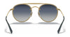 Ray-Ban BLAZE ROUND DOUBLEBRIDGE RB3614N Sunglasses | Size 54 / Gold №91400S / Blue Gradient Mirror (2N 35%)