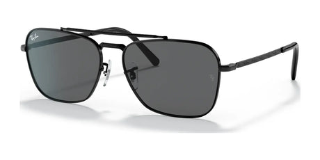 Ray-Ban NEW CARAVAN RB3636 sunglasses with dark lenses, featuring signature premium engravings, are set against a white background.