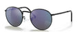Ray-Ban NEW ROUND RB3637 Sunglasses Black / Green Mirror Blue
