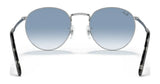 Ray-Ban NEW ROUND RB3637 sunglasses feature crystal lenses and thin silver metal frames.