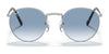 Ray-Ban NEW ROUND RB3637 Sunglasses / Black №002/G1 / Green Mirror Blue (3N 12.05%) / Size 50
