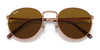 Ray-Ban NEW ROUND RB3637 Sunglasses / Black №002/G1 / Green Mirror Blue (3N 12.05%) / Size 50