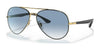 Ray-Ban RB3675 Sunglasses | Size 58 / Black On Gold №90003F / Light Blue (2N 29.9%)