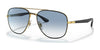 Ray-Ban RB3683 Sunglasses / Black On Gold №90003F / Blue (2N 29.9%) / Size 56
