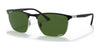 Ray-Ban RB3686 Sunglasses | Size 57 / Black On Silver №9144P1 / Dark Green (Polarized) (3P 13.3%)