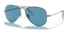 Ray-Ban AVIATOR METAL II RB3689 Sunglasses / Gunmetal №004/S2 / Blue (Polarized) (2P 22.1%) / Size 58