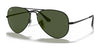 Ray-Ban AVIATOR METAL II RB3689 Sunglasses / Black №914831 / G-15 Green (3N 13.2%) / Size 58