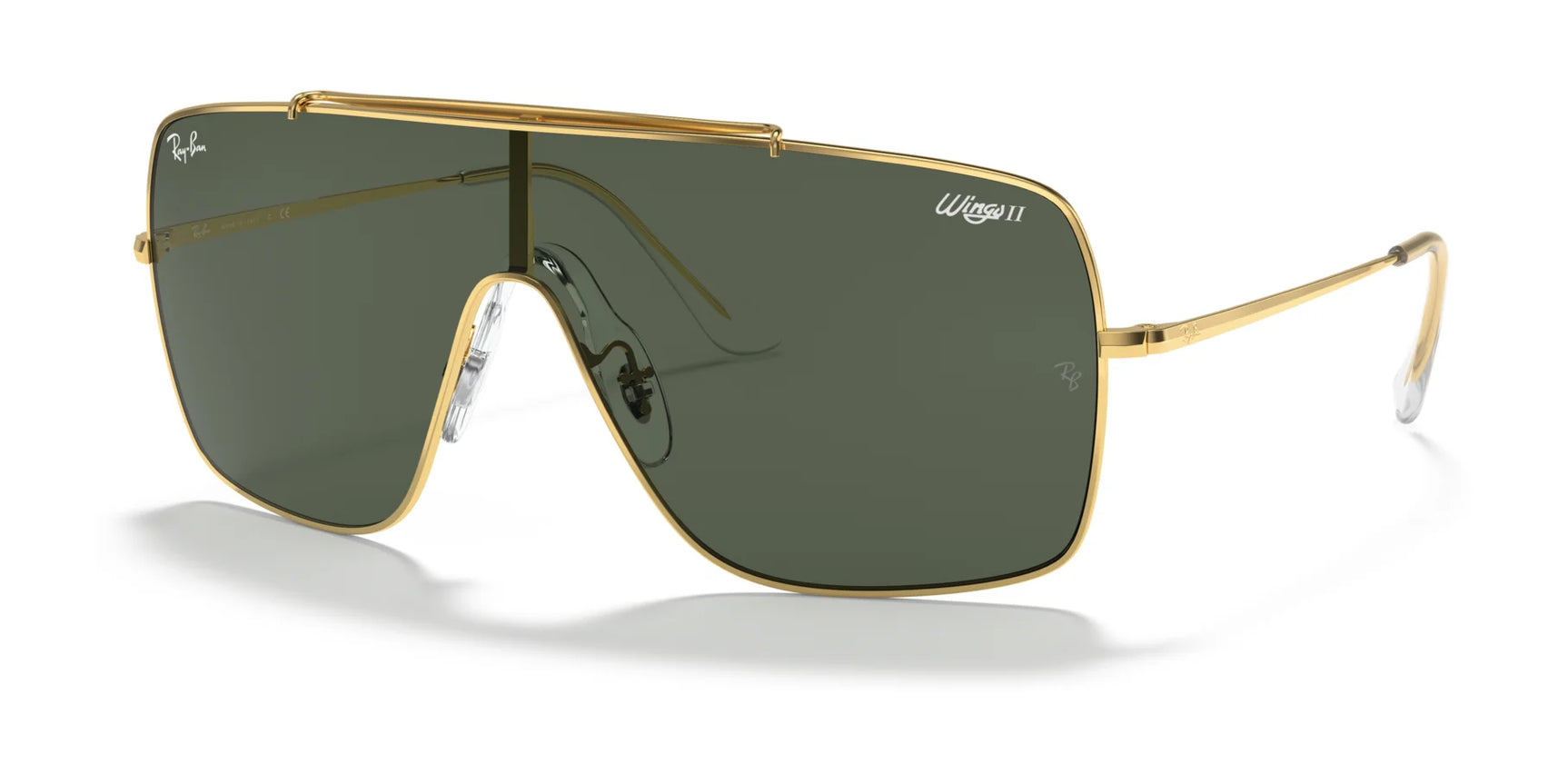 Ray-Ban WINGS II RB3697 Sunglasses Arista Gold / Dark Green