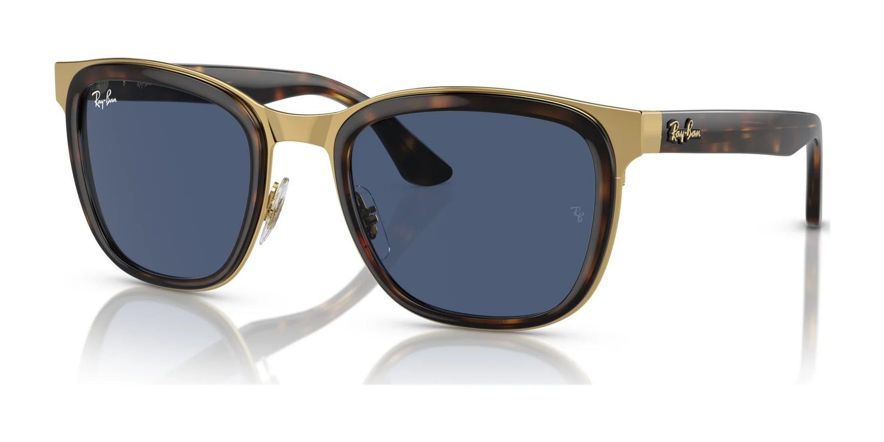 Ray-Ban CLYDE RB3709 Sunglasses Havana On Gold / Dark Blue