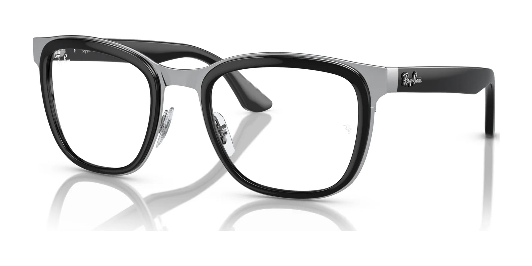 Ray-Ban CLYDE RB3709 Eyeglasses Black On Silver / Clear / Green (Photochromic)