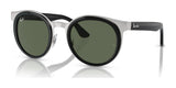 Ray-Ban BONNIE RB3710 Sunglasses Black On Silver / Dark Green