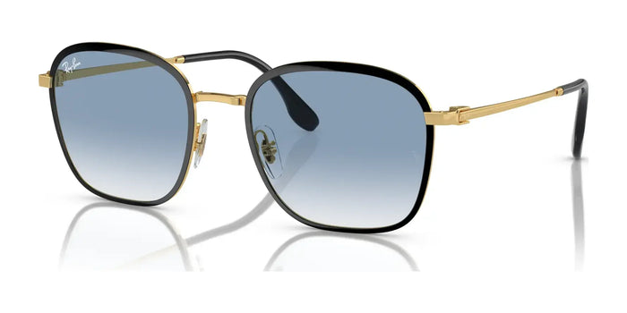Ray-Ban RB3720 Sunglasses | Size 55 / Black On Gold №90003F / Light Blue (2N 29.9%)