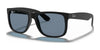 Ray-Ban JUSTIN RB4165 Sunglasses / Rubber Black №622/2V / Dark Blue (Polarized) (3P 16.0%) / Size 55