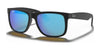 Ray-Ban JUSTIN RB4165 Sunglasses / Rubber Black №622/55 / Blue Mirror (3N 10.8%) / Size 51