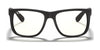 Ray-Ban JUSTIN RB4165 Eyeglasses | Size 55 / Rubber Black №622/5X / Clear (0N 91.5%)