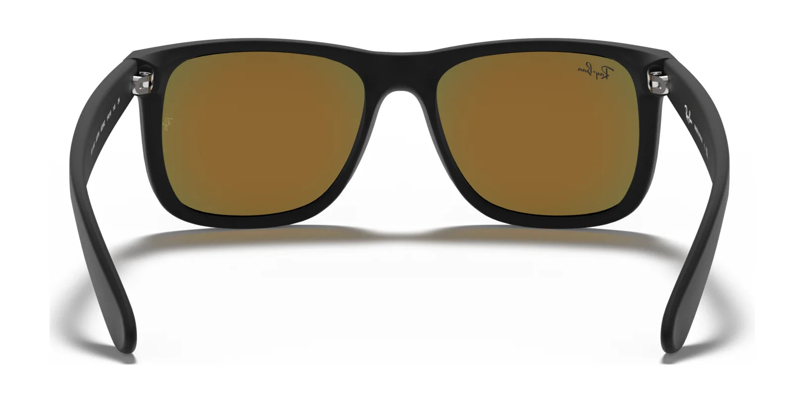 The Ray-Ban JUSTIN RB4165 Sunglasses feature a black square frame and brown lenses, providing 100% UV protection for both style and safety.