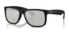 Ray-Ban JUSTIN RB4165 Sunglasses / Rubber Black №622/Y4 / Green Mirror Silver (Polarized) (3P 12.5%) / Size 51