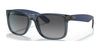 Ray-Ban JUSTIN RB4165 Sunglasses / Transparent Blue №6596T3 / Grey (Polarized) (3P 13%) / Size 51