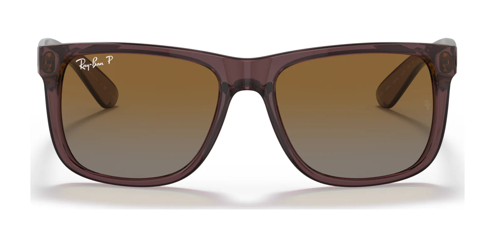 Ray-Ban JUSTIN RB4165 sunglasses feature polarized lenses and a logo on the top left corner, combining style with 100% UV protection.