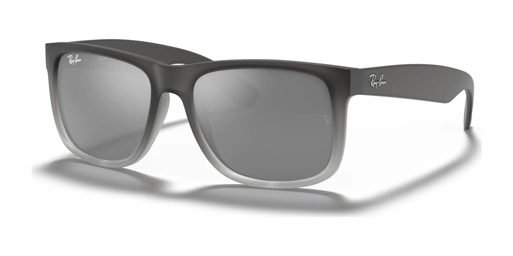 The Ray-Ban JUSTIN RB4165 sunglasses in Grey №852/88 feature a sleek rectangular frame design and provide 100% UV protection.