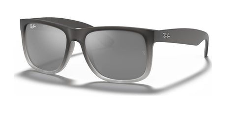 The Ray-Ban JUSTIN RB4165 sunglasses in Grey №852/88 feature a sleek rectangular frame design and provide 100% UV protection.