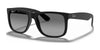 Ray-Ban JUSTIN RB4165F Sunglasses / Rubber Black №622/T3 / Grey (Polarized) (3P 13%) / Size 55