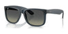 Ray-Ban JUSTIN RB4165F Sunglasses / Rubber Blue №681311 / Gradient Grey (2N 22.8%) / Size 55