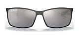 Ray-Ban LITEFORCE RB4179 sunglasses, size 62, feature a sleek black rectangular frame with mirrored lenses and subtle left lens branding, combining durability and lightweight comfort for any occasion.