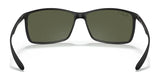 The Ray-Ban LITEFORCE RB4179 Sunglasses with size 62 boast black frames and green-tinted lenses, offering a lightweight and durable design.