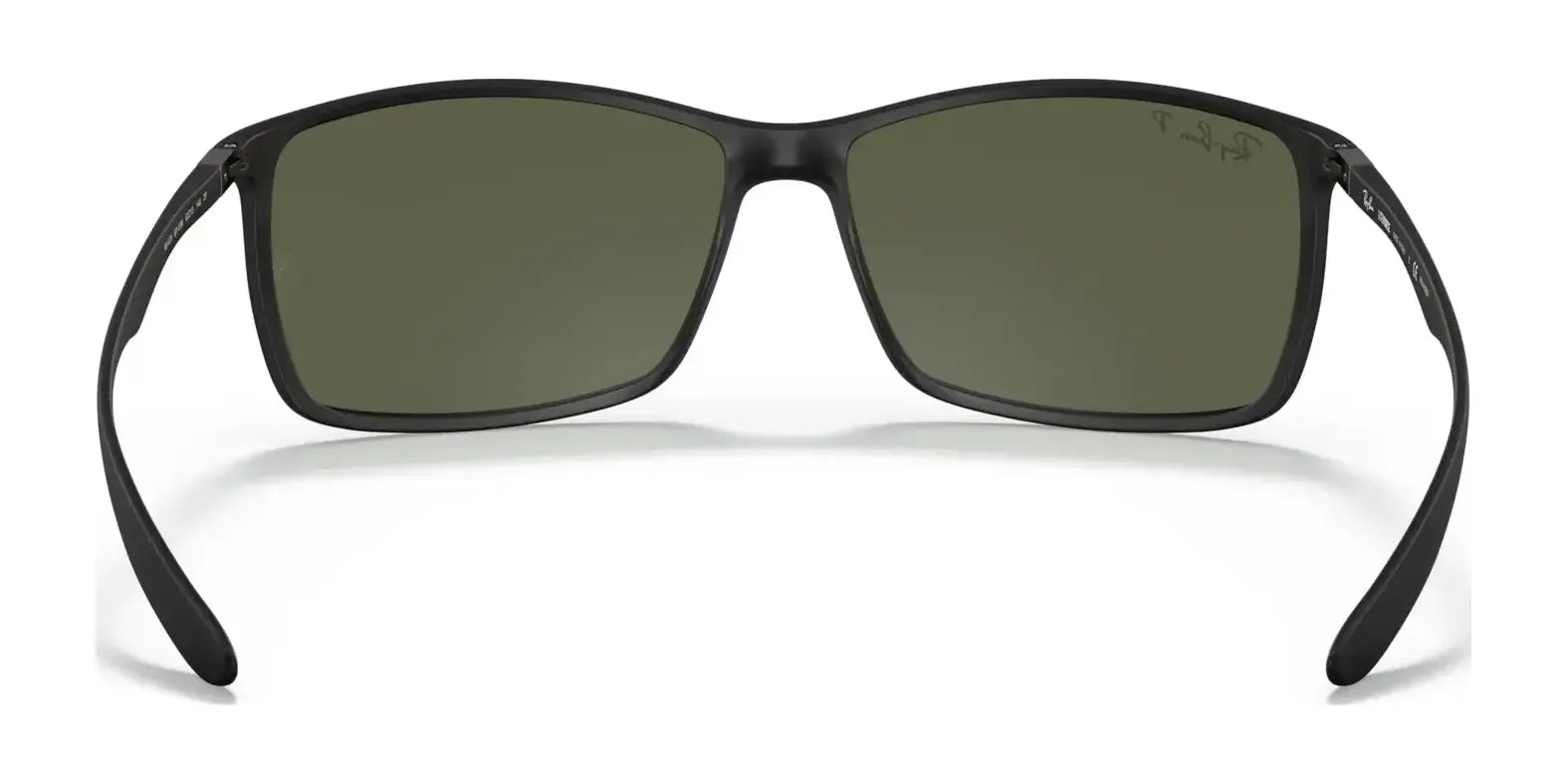 The Ray-Ban LITEFORCE RB4179 Sunglasses with size 62 boast black frames and green-tinted lenses, offering a lightweight and durable design.