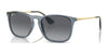 Ray-Ban CHRIS RB4187F Sunglasses | Size 54 / Transparent Blue №6592T3 / Grey (Polarized) (3P 13%)