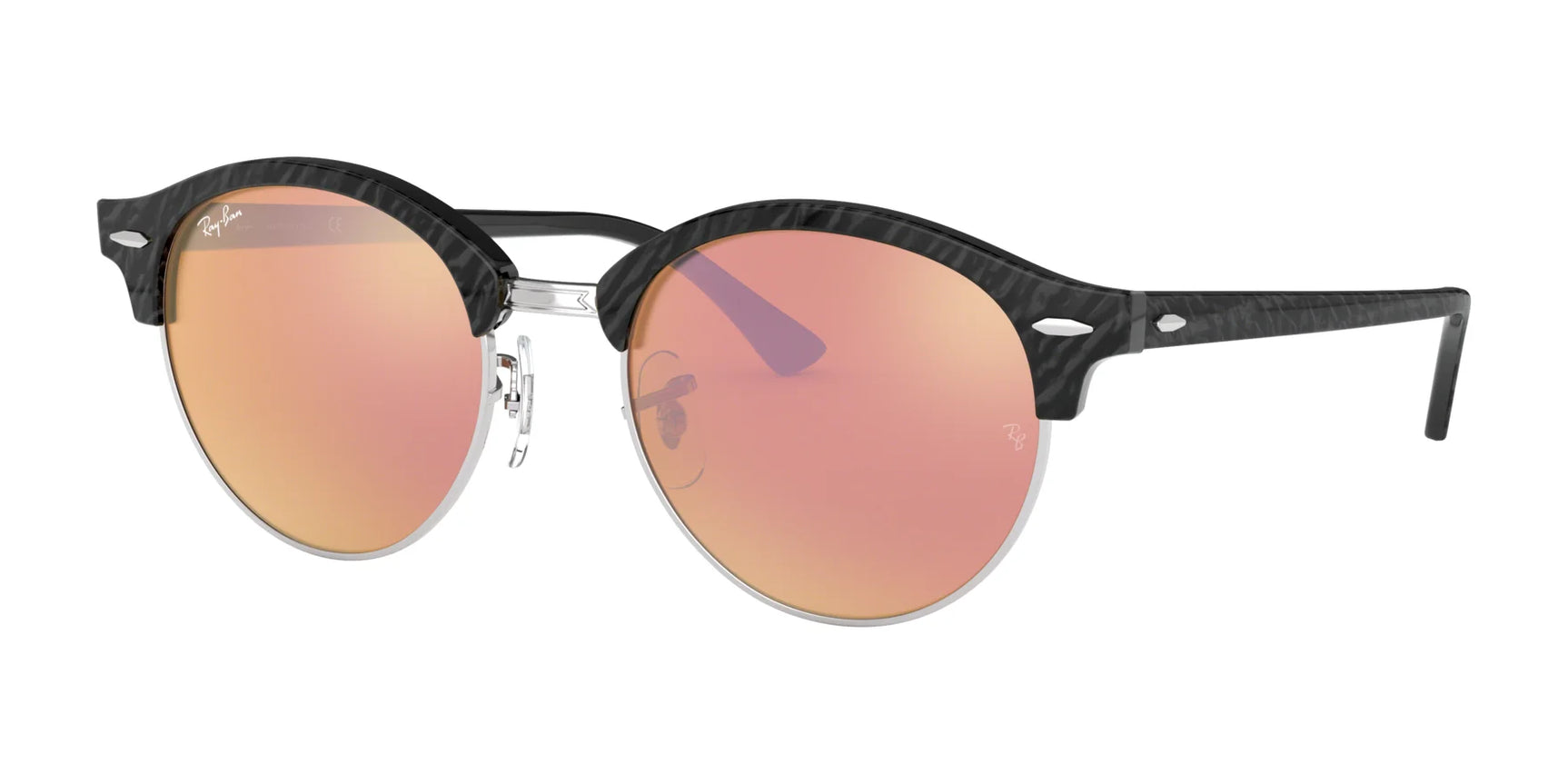 Ray-Ban CLUBROUND RB4246F Sunglasses Black / Copper Flash