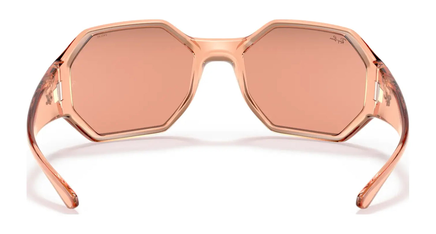 Back view of Ray-Ban RB4337 Sunglasses by Ray-Ban in pink, featuring octagonal lenses and pink-tinted frames, providing high-performance shades and UV protection.