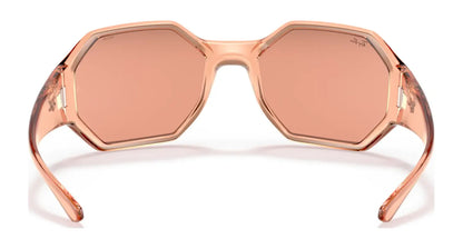 Back view of Ray-Ban RB4337 Sunglasses by Ray-Ban in pink, featuring octagonal lenses and pink-tinted frames, providing high-performance shades and UV protection.