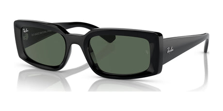 Ray-Ban KILIANE RB4395 sunglasses in black feature dark lenses and a small logo on bio-based acetate frames, blending style with UV protection.